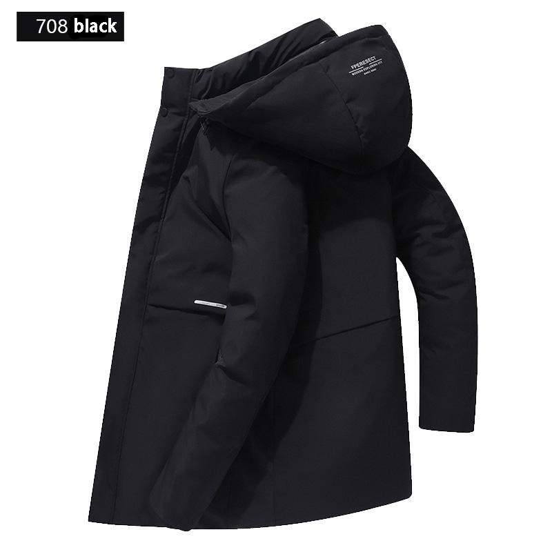 

cotton clothes long coat thickened padded winter mens puffer jacket parka homme patten logo camperas, 8023 black