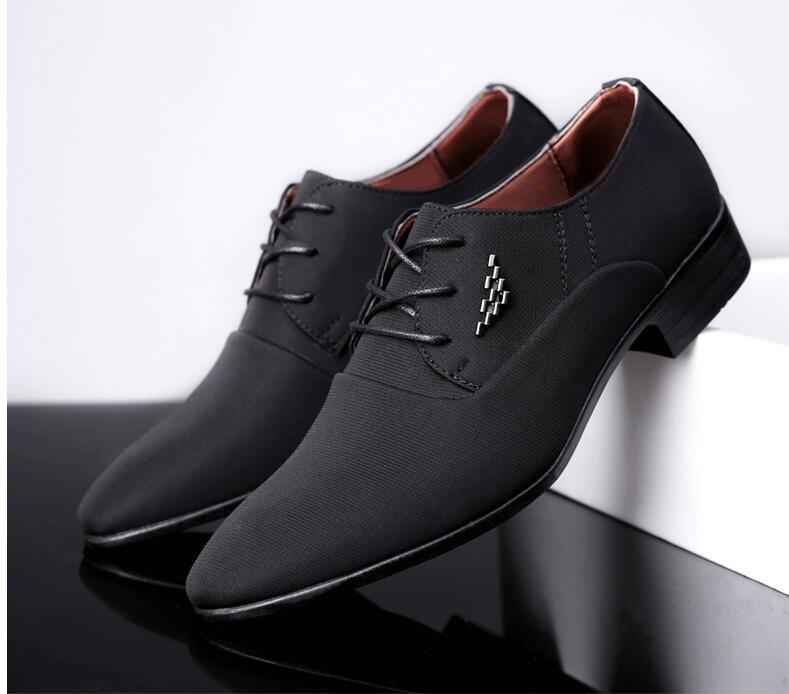 

2021 Fashion Men Dress Shoes Oxford casual leather for Men Casual Formal buy products sneakers men dress trainer, Black