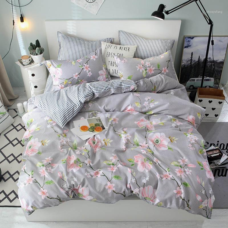 

Bedding Sets Flower Plant Printed 4pcs Girl Boy Kid Bed Cover Set Duvet Adult Child Sheets Pillowcases Comforter 61026