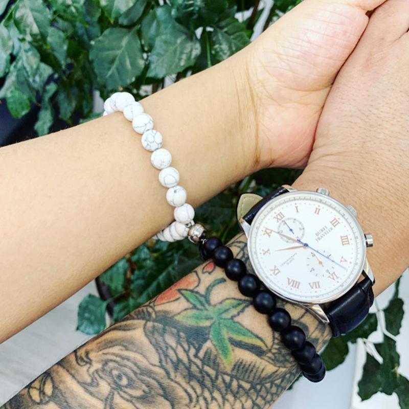 

Attractive couples charm bracelets best friend stoned bracelet men bracelet Natural Volcanic rocks attractive jewelry
