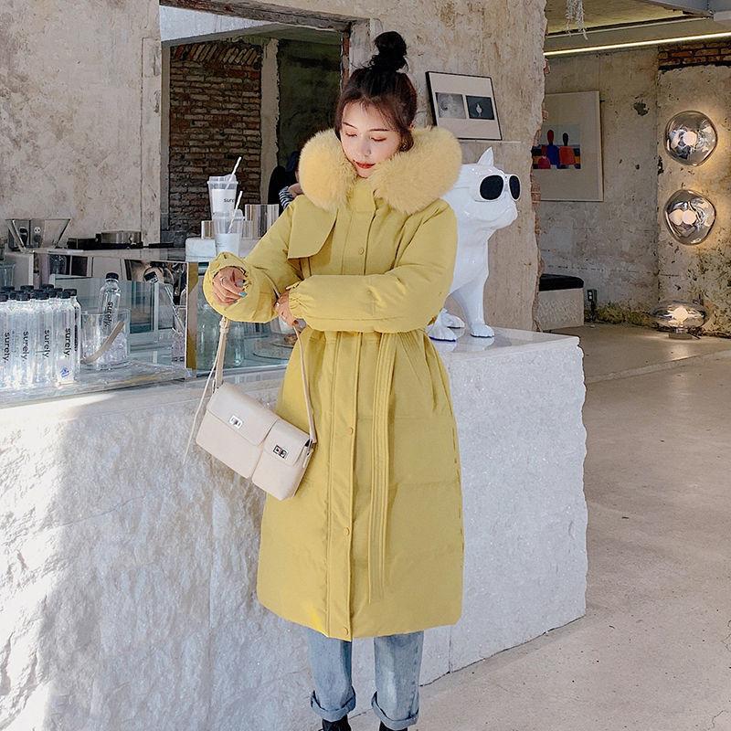 

2021 Women New Winter Mid Long Model Jacket Coat Female Slim Warm Fashion Parkas High-Quality Down Women Coat Brand Design D11, Black