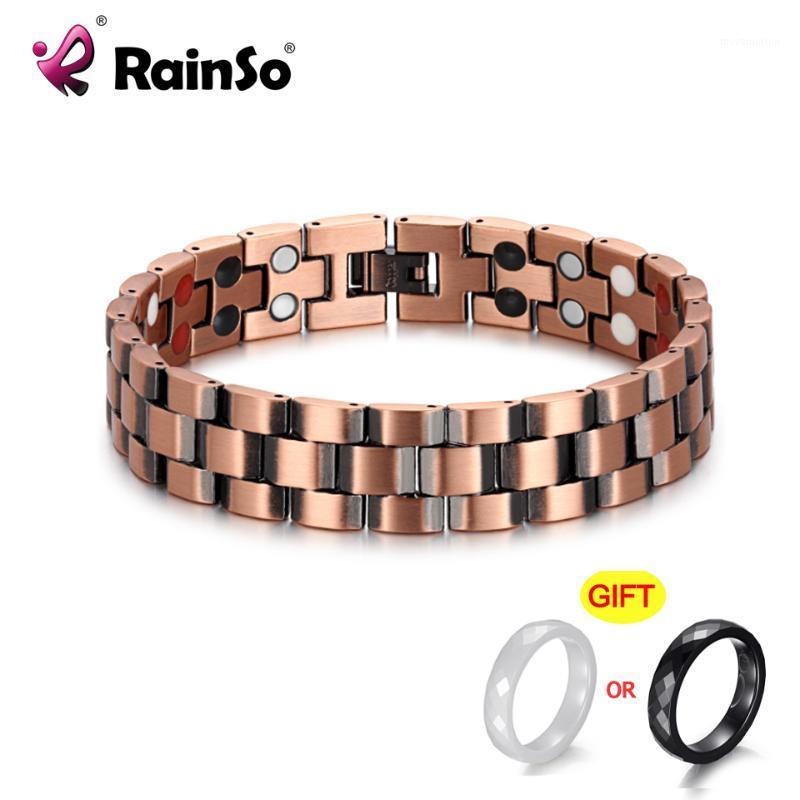 

RainSo Pure Copper Bracelets for Men Magnetic Negative ions Germanium Bio Energy Bracelet Vintage Link Chain Homme Dropshipping1
