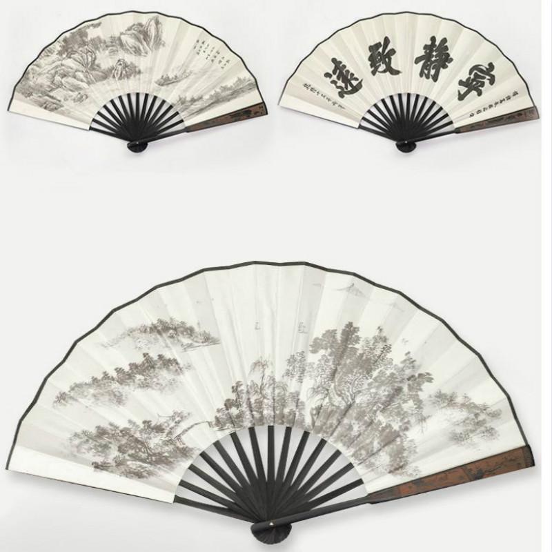 

Hand Classical Folding Fan Chinese Style Men Silk Fan Vintage Gentleman Hand Bamboo Folding Dance Abanicos Para Boda