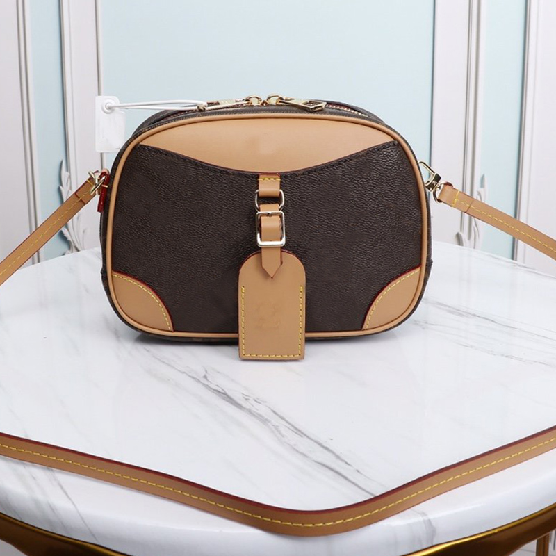 

Presbyopic Mini Handbag Single Shouler Bag Genuine Leather Crossbody Bags Old Flower Camera Bag Luggage Trunk Box Bag Wallet Name Tag, Brown