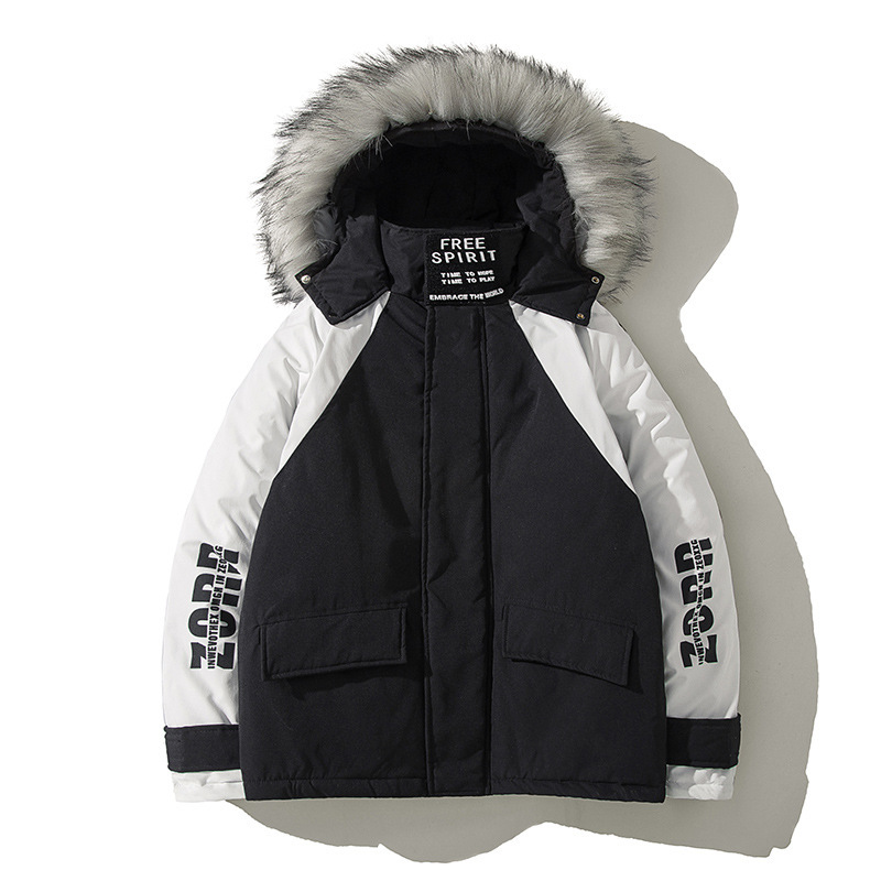 

2021 The New Winter Couple Thickened Heat Great Male Skin Collar Down Cotton-padded Fashion Long Nice Work Done with Jacket Tools 3pyd, Blue
