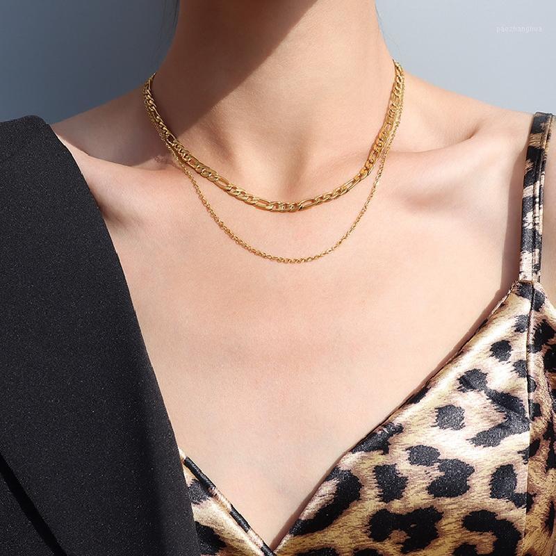

Double Layer Fashion Necklace For Women Gold Silver Color Charm Clavicle Chain Knitwear Wedding Party Jewelry Gift Chains