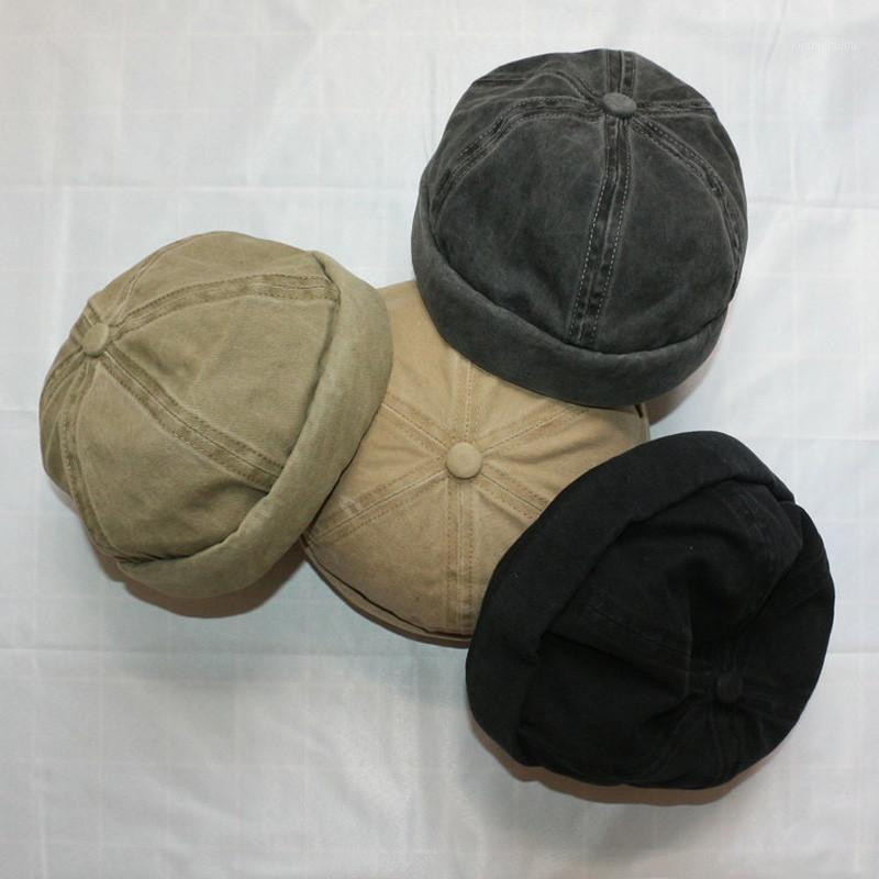 

Washed Visor-Less Cap Vintage Retro Summer Beanie Brimless Docker Watch Skull Cap Rolled Cuff Harbour Hat Baseball Men Women1