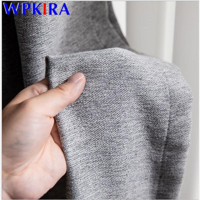 

Nordic Style Curtains Velet Linen For Living Room Sheer Curtains Bedroom Window Blinds Drape Gray Window Treatment W-AD583#30, Blue cloth