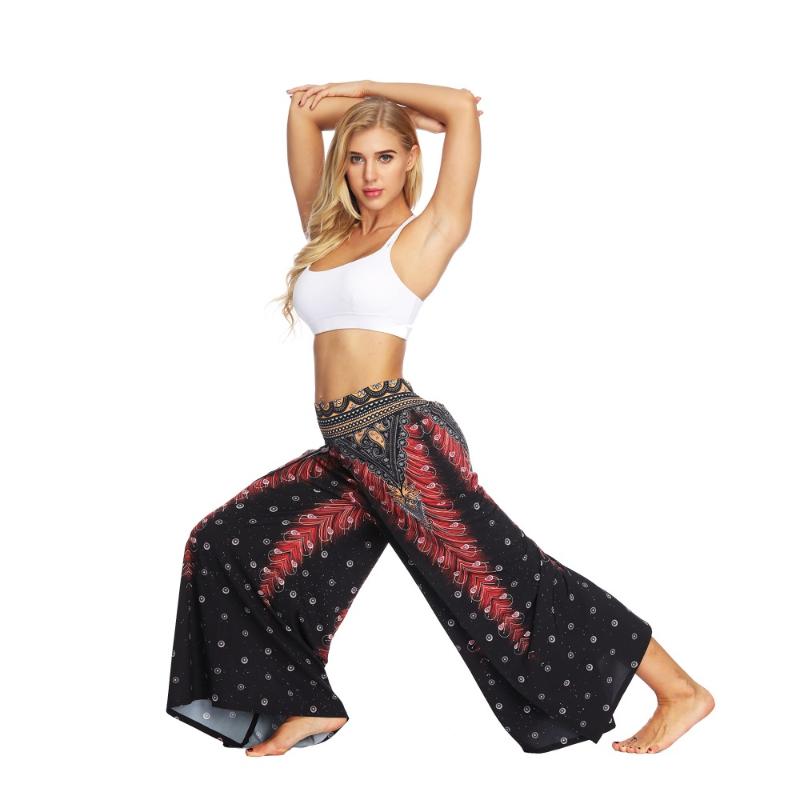 

Women Yoga Pants Wide Leg Trouser Sport Bottom Flare Pant Palazzo Dot Vintage Bloomers Belly Dance Loose Travel Beach Sweatpants, Yea 002