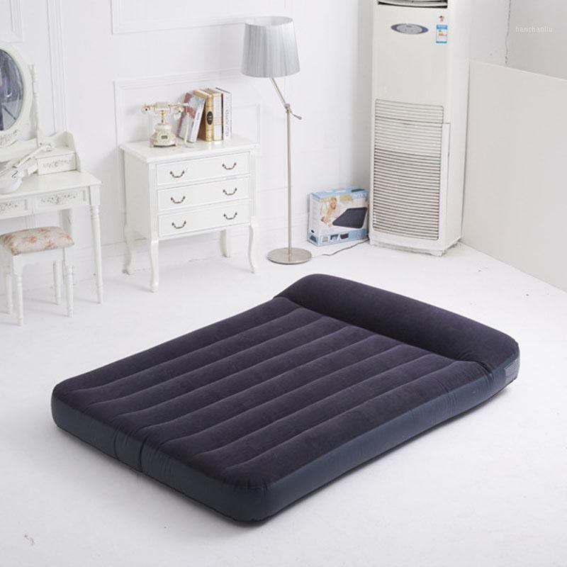 

66768 137*191*30CM Luxury Built-in Pillow Flocking Air Mattress Air Bed Camping Mat Beach Inflatable Mat1