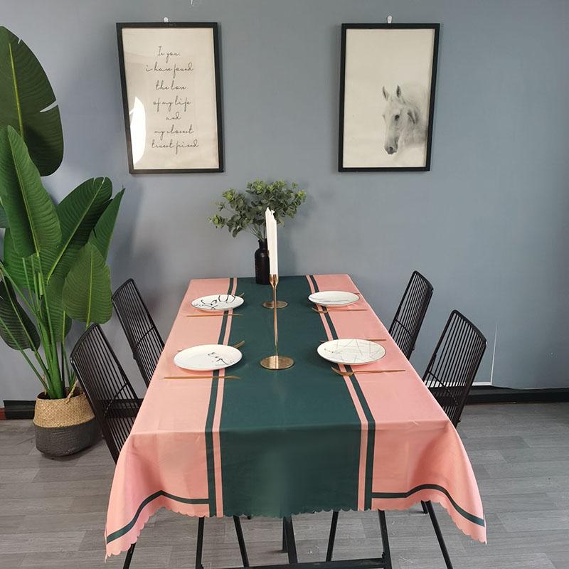 

Cotton and linen restaurant creative tablecloth living room waterproof and oil-proof for kitchen dining table, White