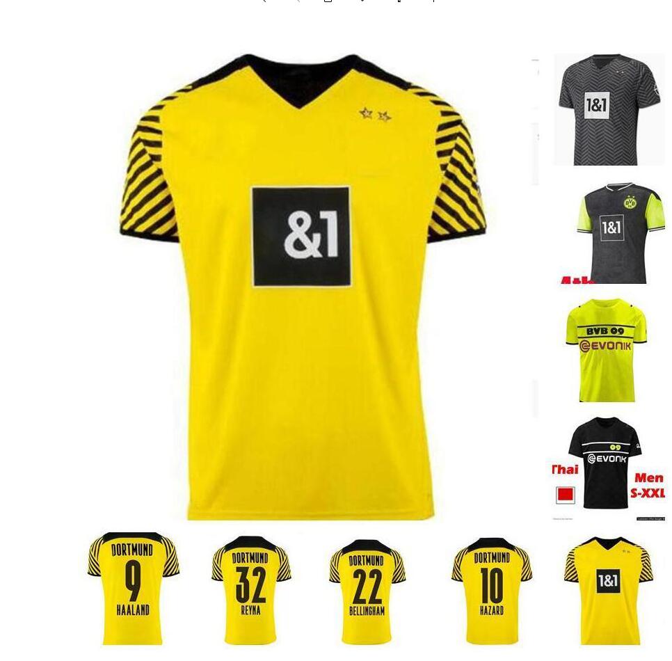 

HAALAND soccer jersey 21 22 football shirt dortmund REUS NEONGELB BELLINGHAM HUMMELS BRANDT Borussia men + kids kit maillot de foot 2021 2022 tops, 21 22 home jersey
