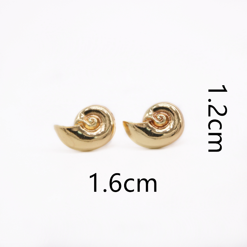 

Trendy Conch Stud Spiral Pattern Earrings Gold Silver Rose Three Color Optional Suitable for Men And Women