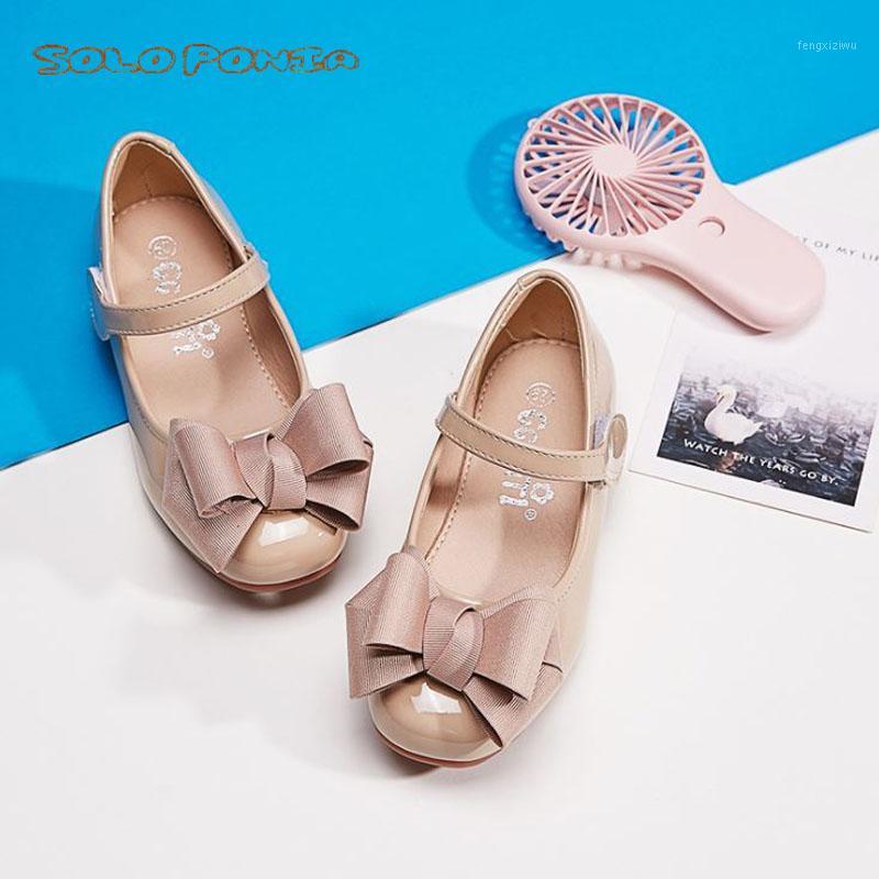 

2020 New Bow Girl genuine Leather Shoes For School Autumn Party Big Kids Princess Wedding Children Shoes 889-G171, Red