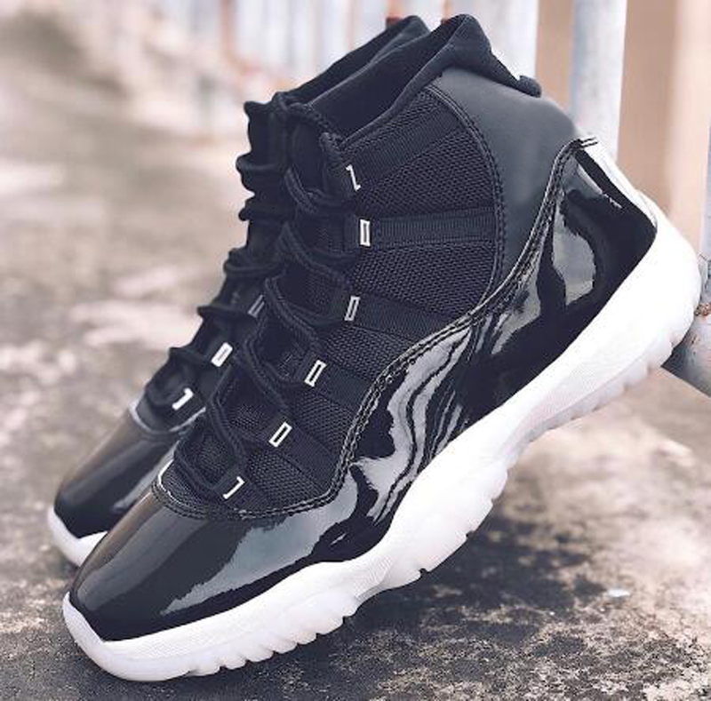 

2020 New 11s 25th Anniversary Women Mens Basketball Shoes Jumpman 11 Concord Sports Trainers Black Metallic Silver 23 Sneakers Size 13