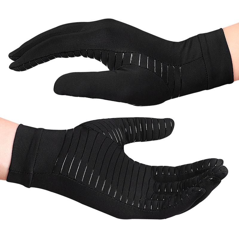 

Arthritis Gloves Highest Non-Slip For Men Women Full Finger Therapy Set Fitness Portable Compression Full Finger Gloves, Black
