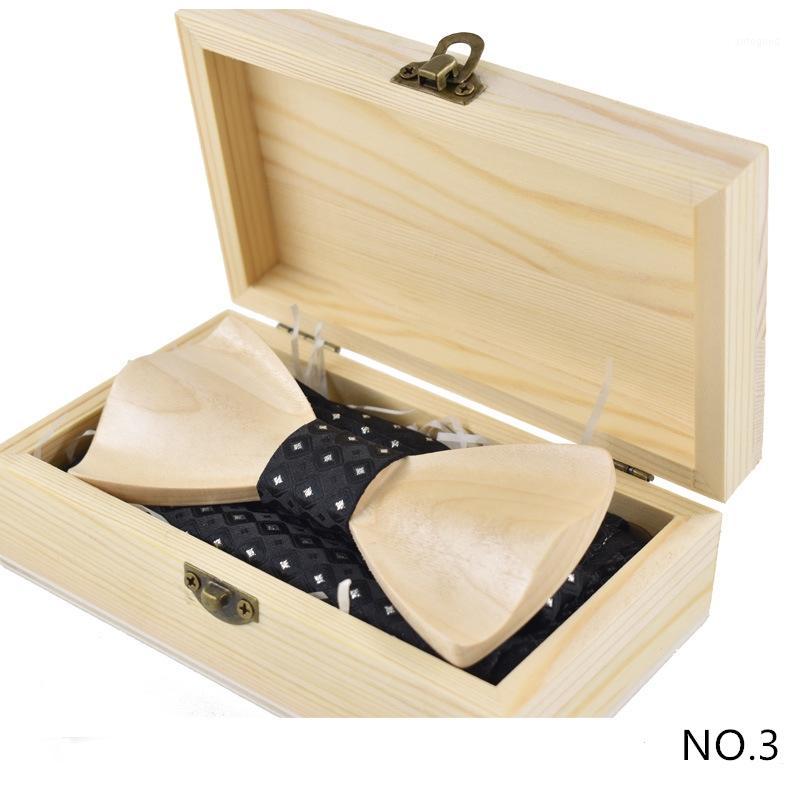 

Neck Ties High-end Men's Wedding Dress Groom Tie Knot Suit Groomsman 3D Wooden Bow With Gift Box1