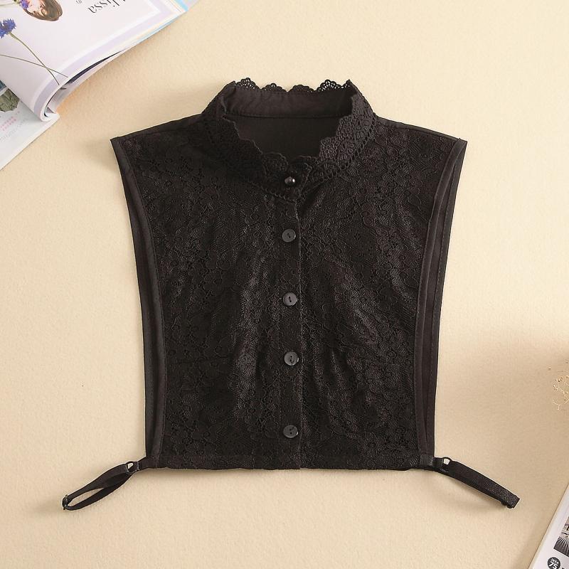 

2021 Fake Collar Solid Color Lace Floral Women Detachable False Collar Blouse Removable Stand Tie Decoration #T1P