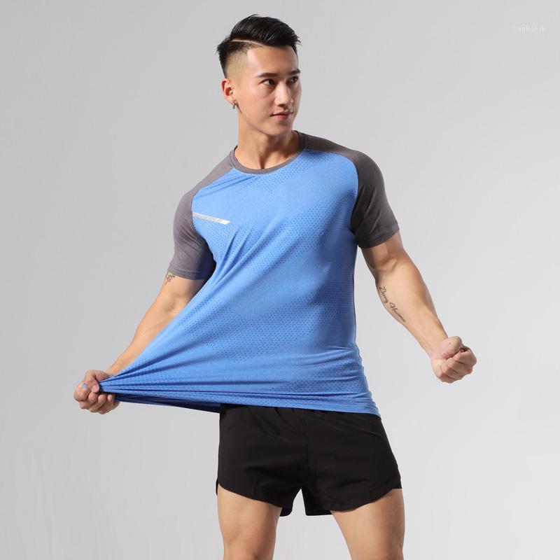 

2 Pcs Set Running Rashguard Tracksuit For Men Football Training Sets Jersey Fitness Gym T-shirts+Shorts Workout Jogging Sports1, Sky blue