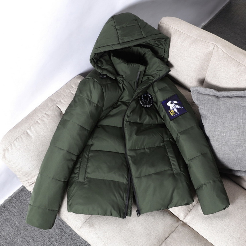 

2020 straight men's et trend short hooded astronaut white duck down thickened coat, Black