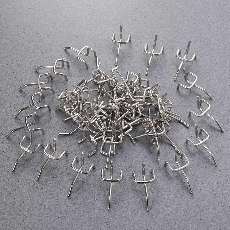 

EASY-50Pcs Durable Carbon Steel Practical Pegboard Hooks Garage Workshop Storage Garage Work Shop Organization Display Hanging T