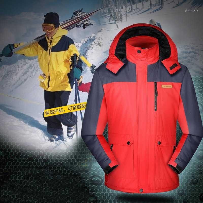 

Outdoor Winter Ski Suit Waterproof And Warm Mountaineering Suit Breathable Hooded Softshell Coat Men's FleeceJacket Windbreaker1, Black
