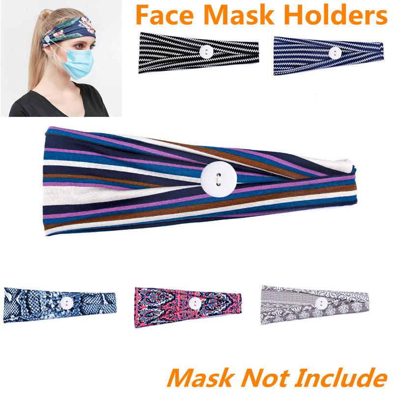

Men Women Headbands With Buttons Fashion Face Masks Holders For Ear Relaxing Elastic Hair Band Headwear For Sports Yoga 2PCS