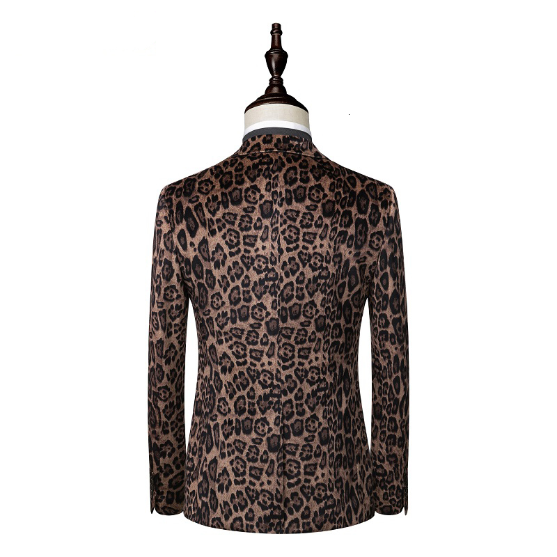 

2021 Male Fashion Leopard-cheetah Manly Suits, Wedding Dress New Arrival Blazer Business P0F1, Photo