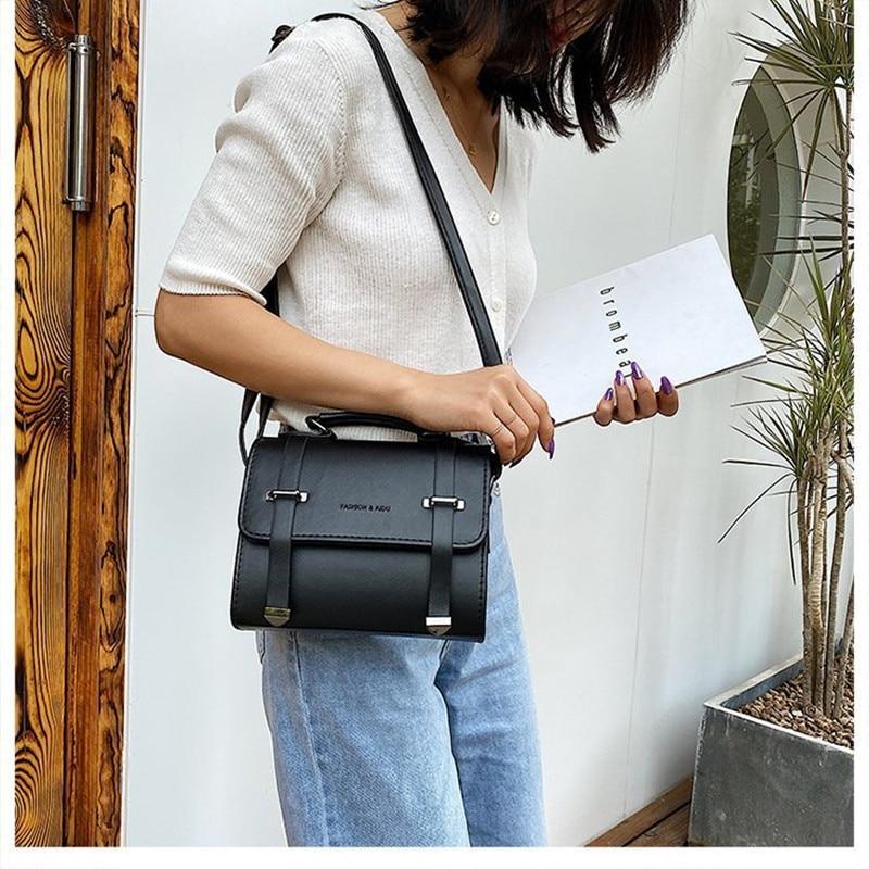 

Puimentiua 2020 Women Pu Leather Shoulder Bags Girls Handbag Leather Crossbody bags for Women's Casual Messenger, Black