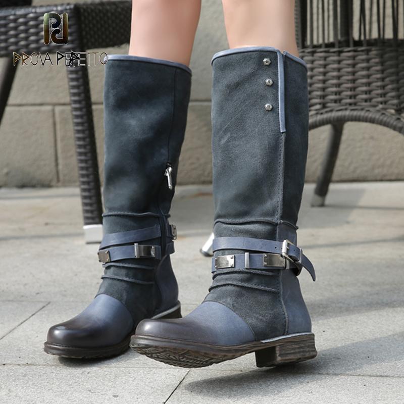 

High-top Handmade Shoes 2020 New Retro Old Frosted Leather Thick Low-heel Straight Boots Casual Neutral Handsome Knight Boots, Gray fur in