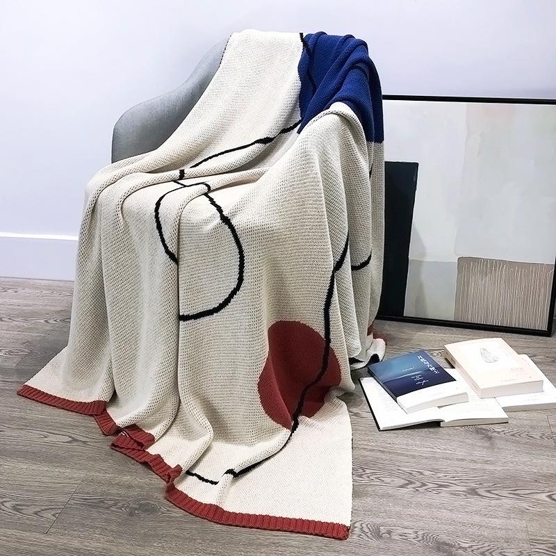 

Autumn pure cotton Nordic style blanket, knitted cotton blanket, office nap towel quilt, air conditioning blanket