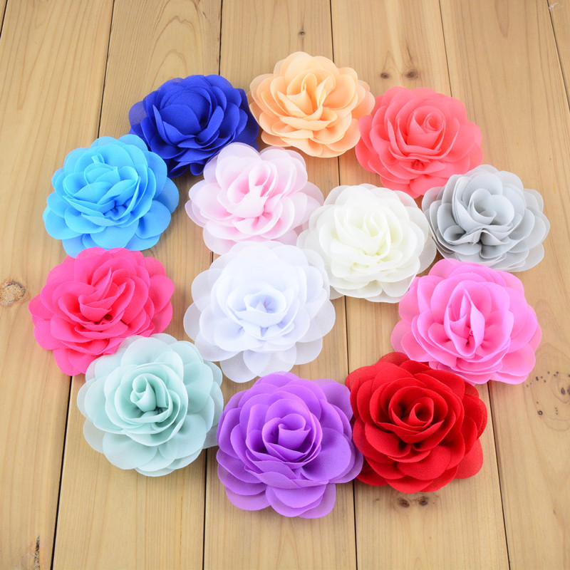 

Hot Chiffon Rose Flower DIY Corsage Shoes Flowers Girls Hair Pin Headbands Accessories Children DIY Head Flowers KXD 005