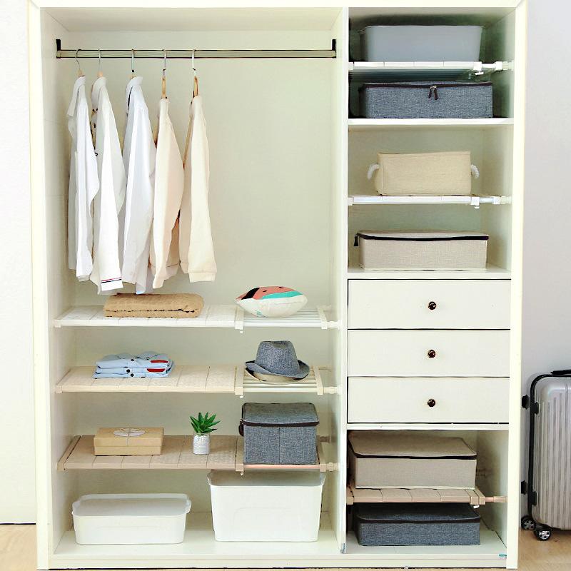 

Strengthen Adjustable Closet Organizer Storage Shelf Wall Mounted Kitchen Rack Space Saving Wardrobe Decorative Cabinet Holders