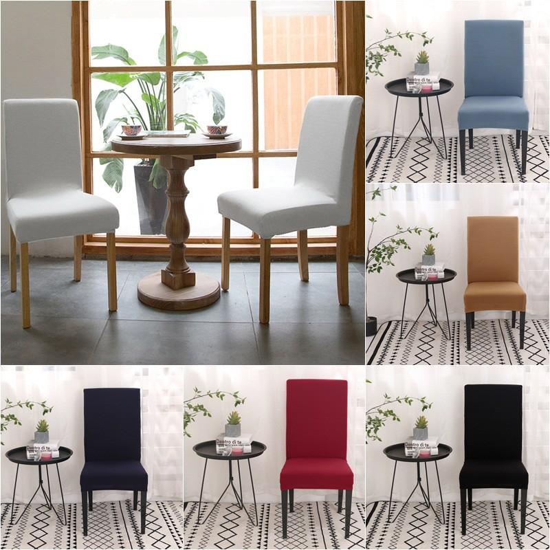 

Kitchen Spandex Chair Cover Elastic Solid Color Chair Covers Dining Room Stretch Slipcovers for Office Living Room Banquet Decor