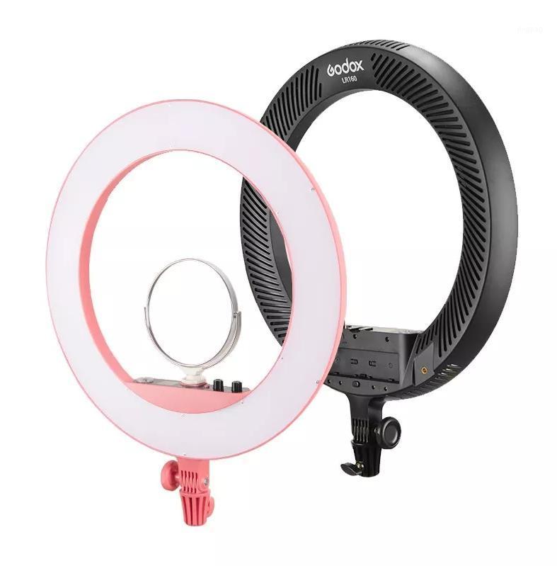 

Godox LR160 18W 3300K-8000K LED Ring Light Lamp Color Temperature Adjustable LCD Screen LED Photography Light (Black or Pink)1
