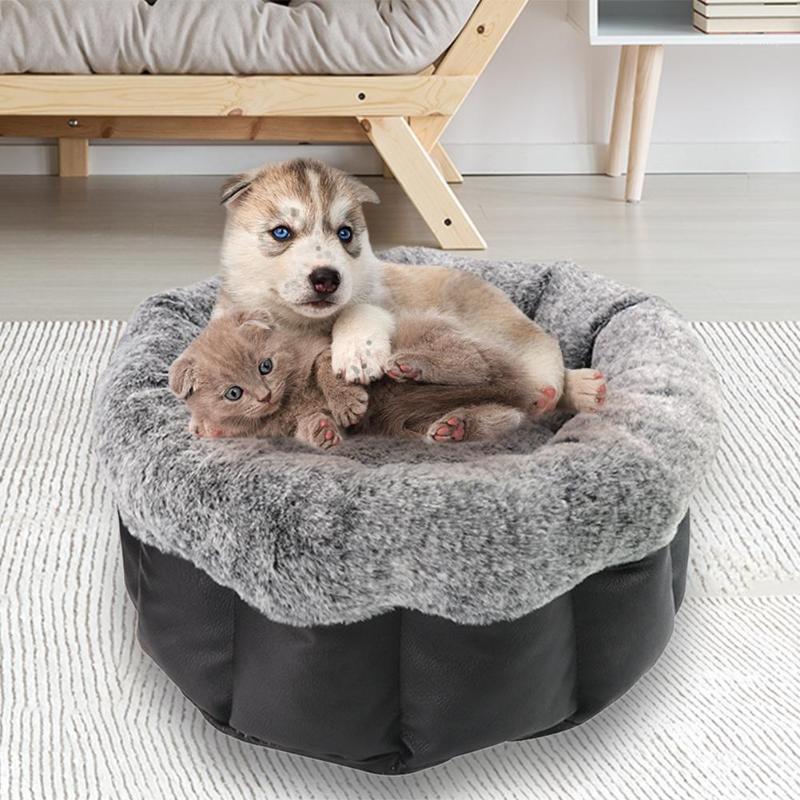 

Winter Dog Cat Pet Bed Plush Cloth Mat Soft Waterproof Thicken Warm Dog House Puppy Sleeping Nest Cushion Pet Household Supplies1, Black