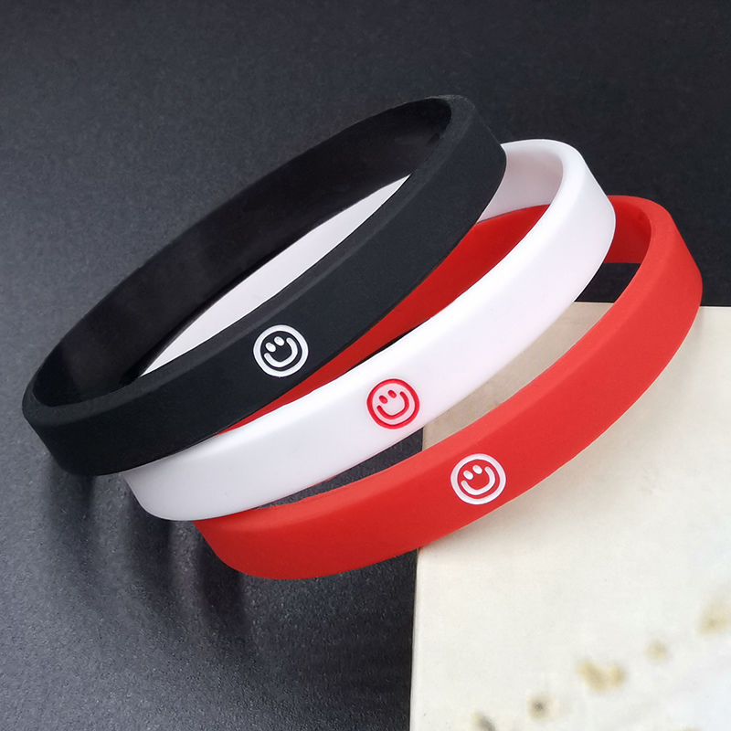 

Jelly Glow Tik Tok net red couple wild smiley face with bracelet personality student trend small leather case Korean version of simple hand st, Black