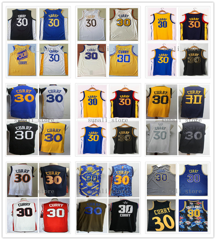 

Stitched 2021 Men City Navy Stephen 30 Curry Jerseys Blue Yellow Basketball College NCAA Red White Sports Shirts Embroidery Fast Shipping