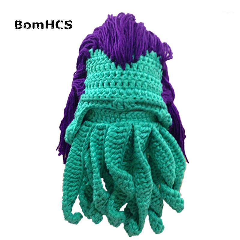 

BomHCS Novetly Octopus Wig Mask Beanie Winter Handmade Crochet Hat Halloween Gift Cosplay1