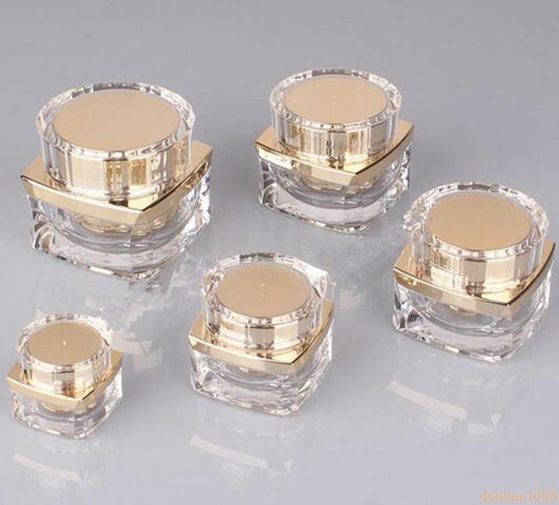

200pcs 5g 10g 20g 30g 50g Top Grade Clear Acrylic Empty Bottle jar Eye Gel Lipstick Sample Empty Cosmetic Containers #448