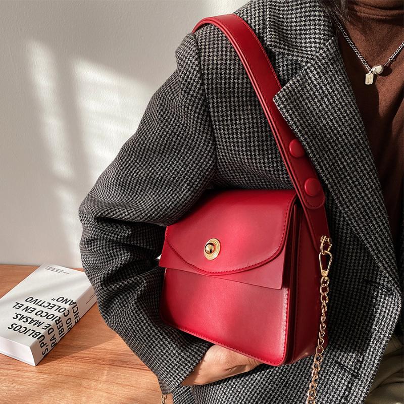 

Fashion Small Flap Shoulder Handbags Solid Color Crossbody Bags for Women PU Leather Women's Handbag Designer Trend Hand Bags, White