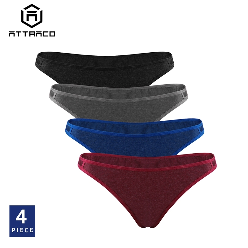 

ATTRACO Women' Panties Underwear Hipster 4 Packs Cotton Soft Ladies Stretch Breathable Transparent Tempting Tanga Thong Sale 201112, 6198