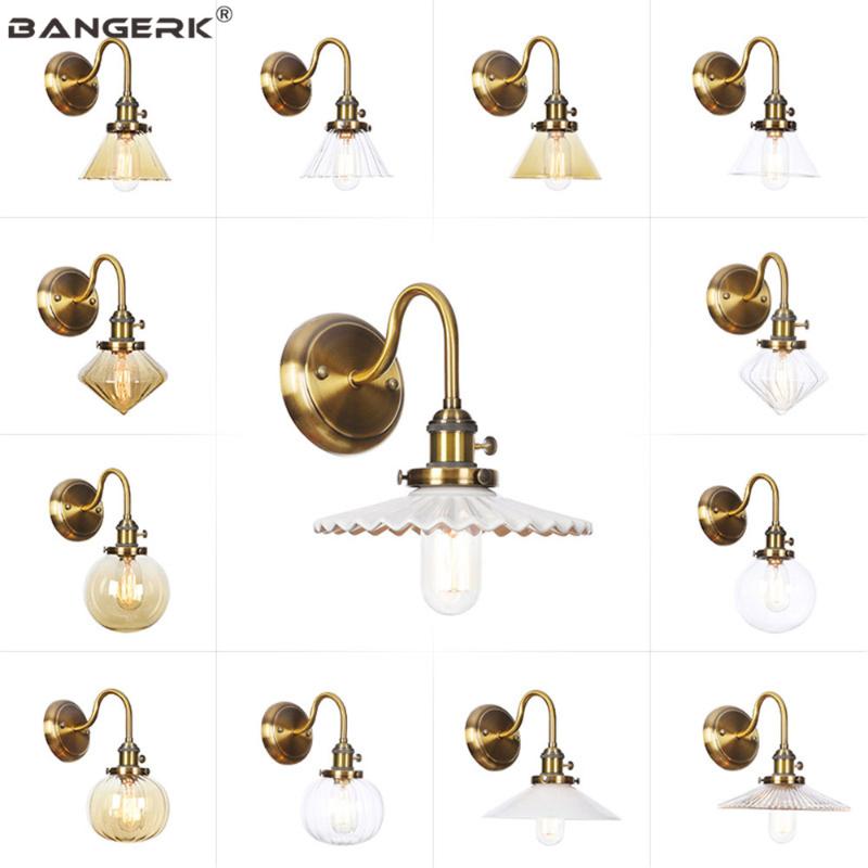 

Loft Decor LED Wall Light Modern Switch Bedside Wall Lamp Iron Glass Lamps Aisle Bedroom Home Lighting Indoor Luminaire