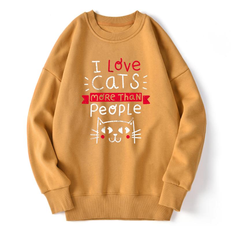 

I Love Cats More Than People Fashion Hoody Drop shoulders Mens Sweatshirt Outwear Tops Long Sleeve Autumn Retro Supoleron Hombre, Blue