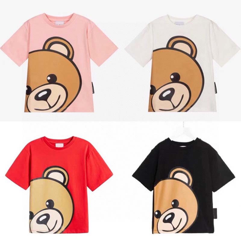 

Kids T-Shirts Top Tees Girl Classic Letter Bear Cute Casual Boy Baby Clothes Comfortable Breathable Tshirt Multicolor Child Summer 4 Colors Style Fashion Clothing, Red