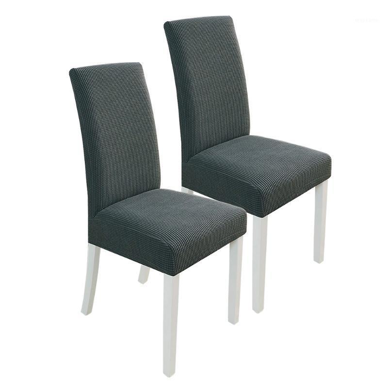 

Polar Fleece Removable Kitchen Anti Dust Dining Room Soft Elastic Chair Cover Check Pattern Washable Universal One Piece Hotel1