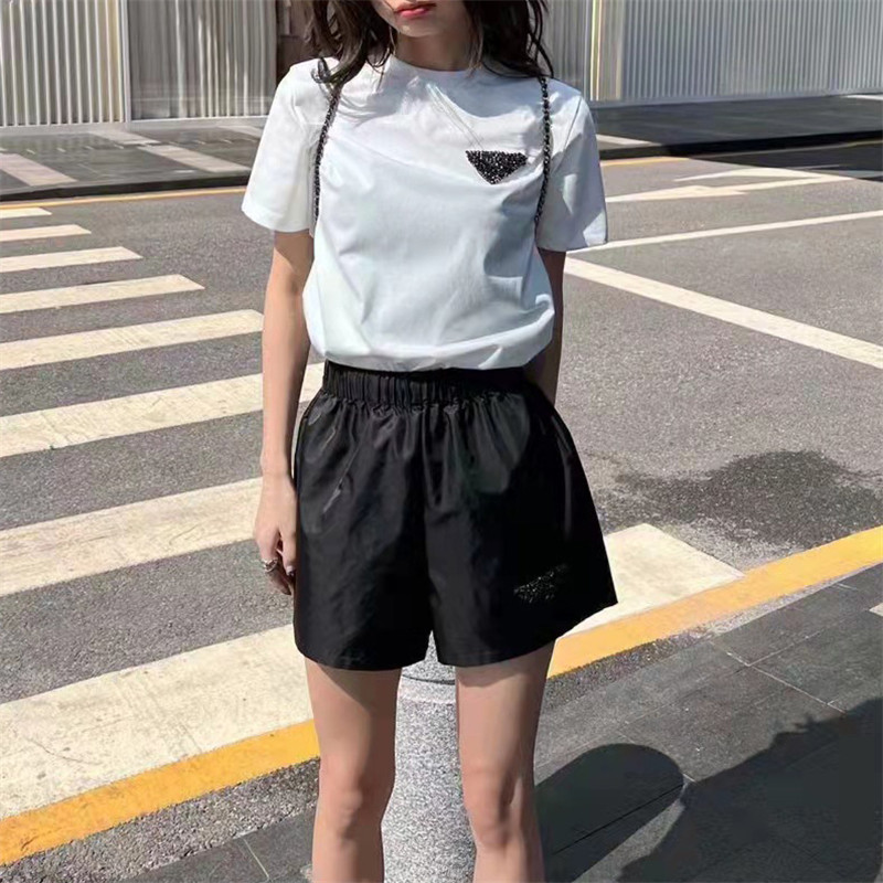 

Womens Nylon Shorts With Triangle Badge Designers Brand Ladies Fashion Pants High Quality Women Short Pant Clothing, Black