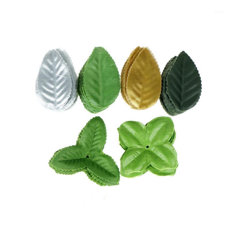 

100pcs Artificial Flower leaves Rose branch and stem For Wedding Decoration Diy Silk flower Leaf Craft 6size1