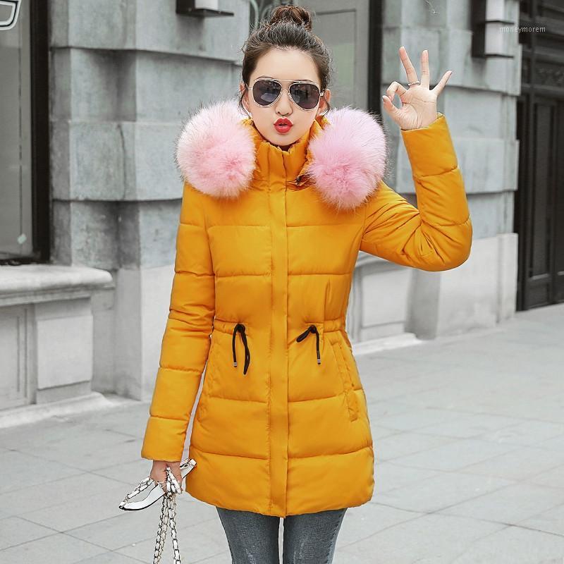 

Women's down jacket Female 2020 Fashion Thick Waist Coat Women Winter Thicken Warm Fur Lining Down Cotton Parkas Female Coat1, Army green