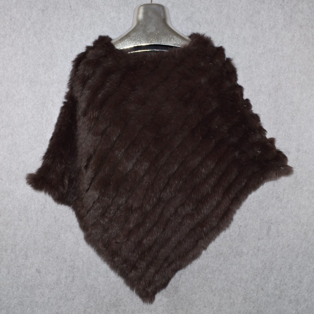 

2020 New genuine lady crocheted poncho scarves natural female fur shawl real pashmina rabbit skin